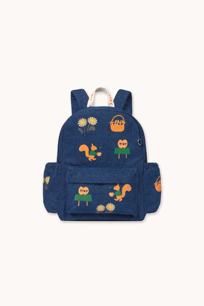 [TINYCOTTONS]Tiny Apples Denim Backpack - Denim Medium Wash