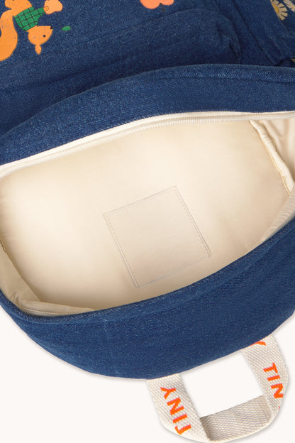[TINYCOTTONS]Tiny Apples Denim Backpack - Denim Medium Wash