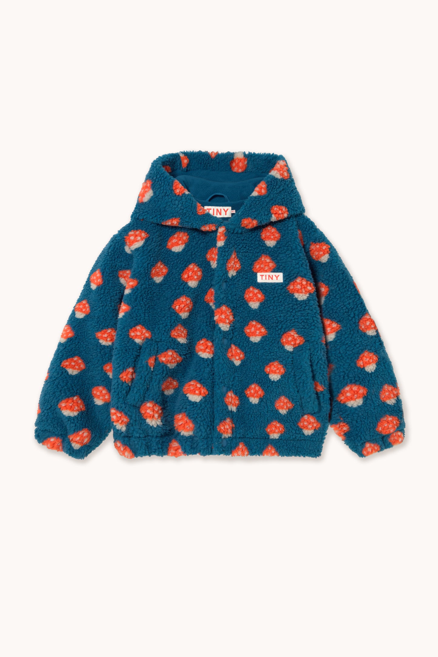 [TINYCOTTONS]The Mushrooms Sherpa Hoodie - Petrol blue