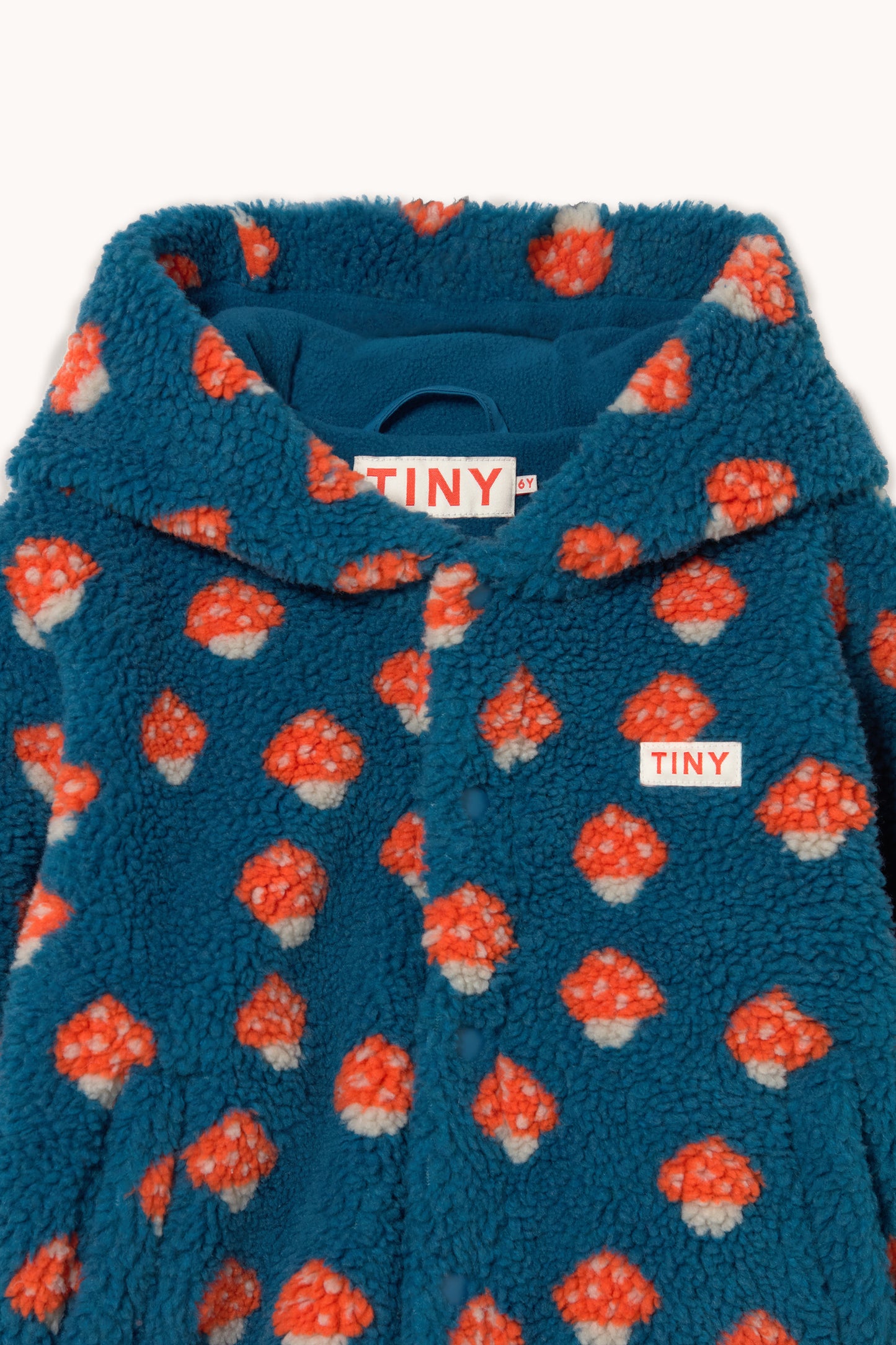 [TINYCOTTONS]The Mushrooms Sherpa Hoodie - Petrol blue