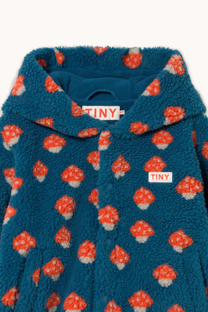 [TINYCOTTONS]The Mushrooms Sherpa Hoodie - Petrol blue