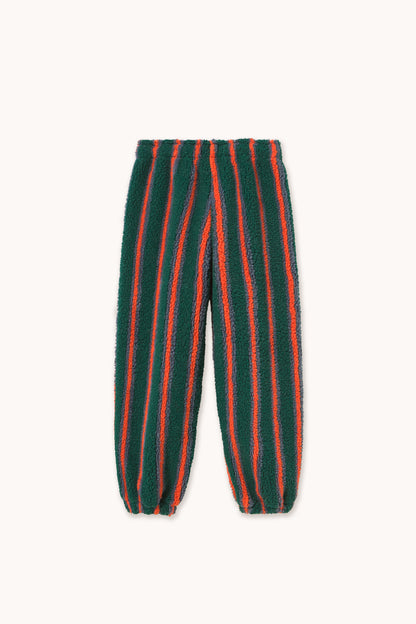 [TINYCOTTONS]Multicolor Stripes Sherpa Sweatpant - Dark Green