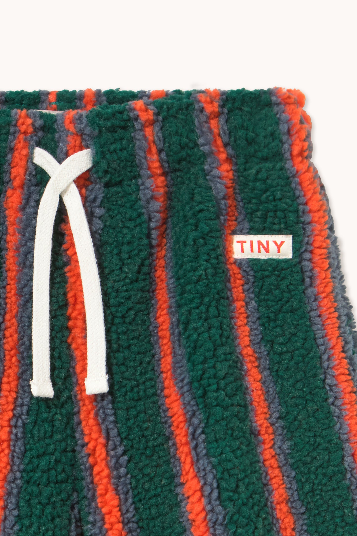 [TINYCOTTONS]Multicolor Stripes Sherpa Sweatpant - Dark Green