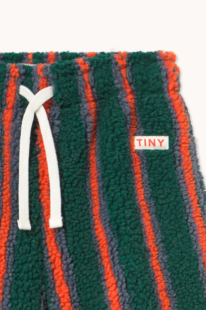 [TINYCOTTONS]Multicolor Stripes Sherpa Sweatpant - Dark Green