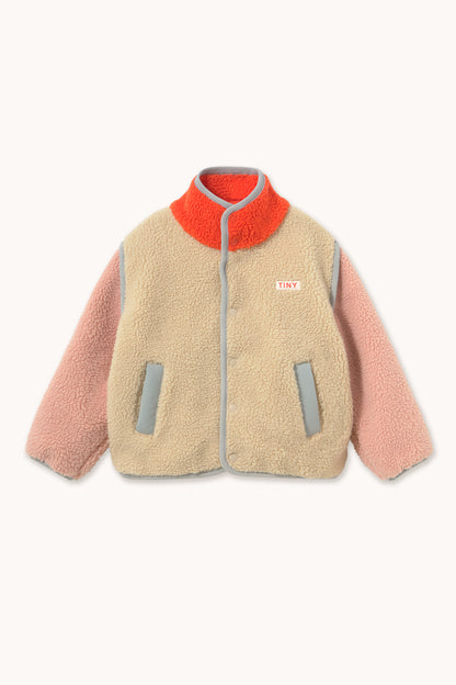 [TINYCOTTONS]Color Block Sherpa Jacket - Vanilla