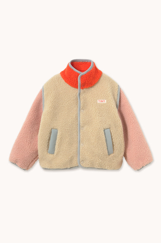 [TINYCOTTONS]Color Block Sherpa Jacket - Vanilla