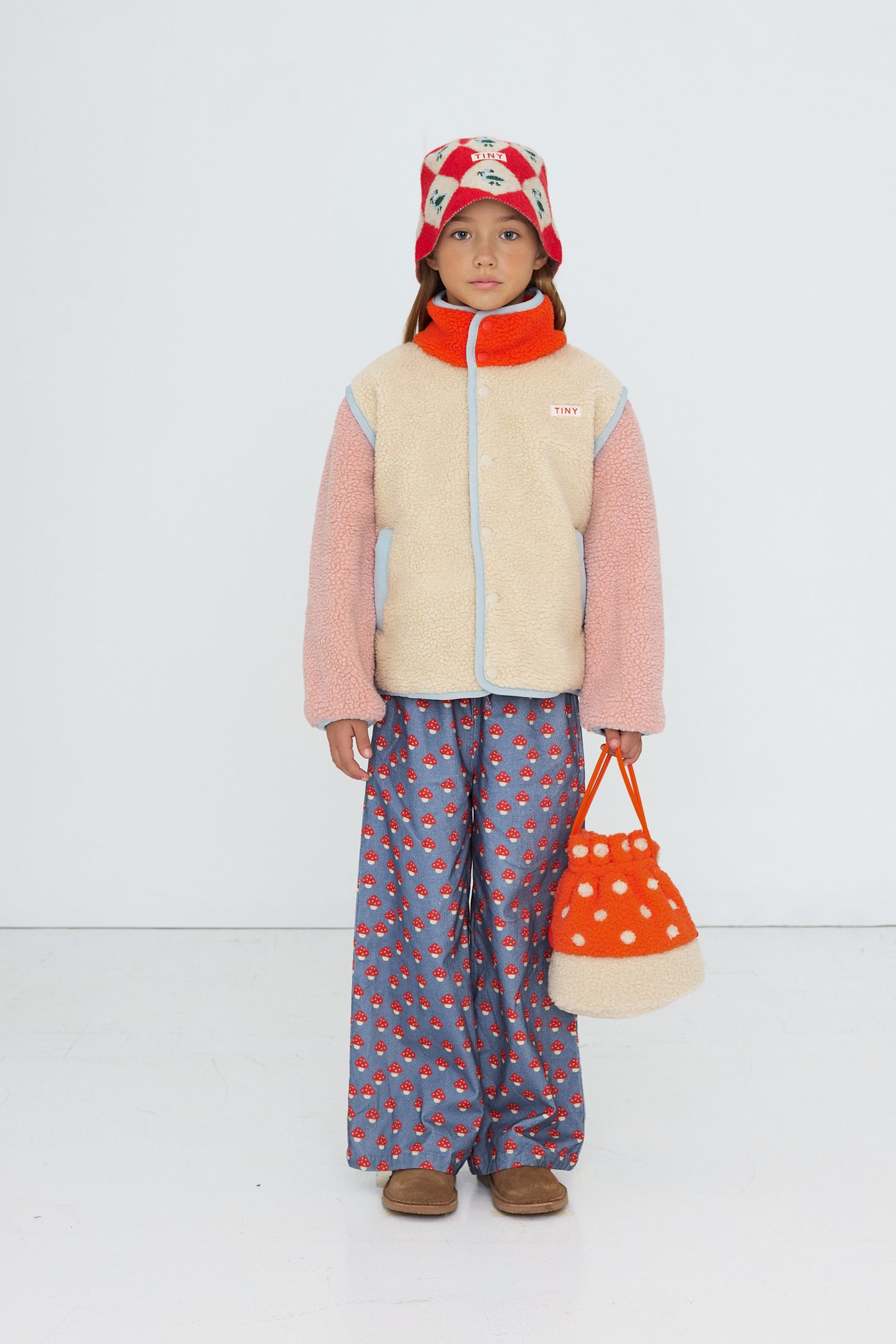 [TINYCOTTONS]Color Block Sherpa Jacket - Vanilla