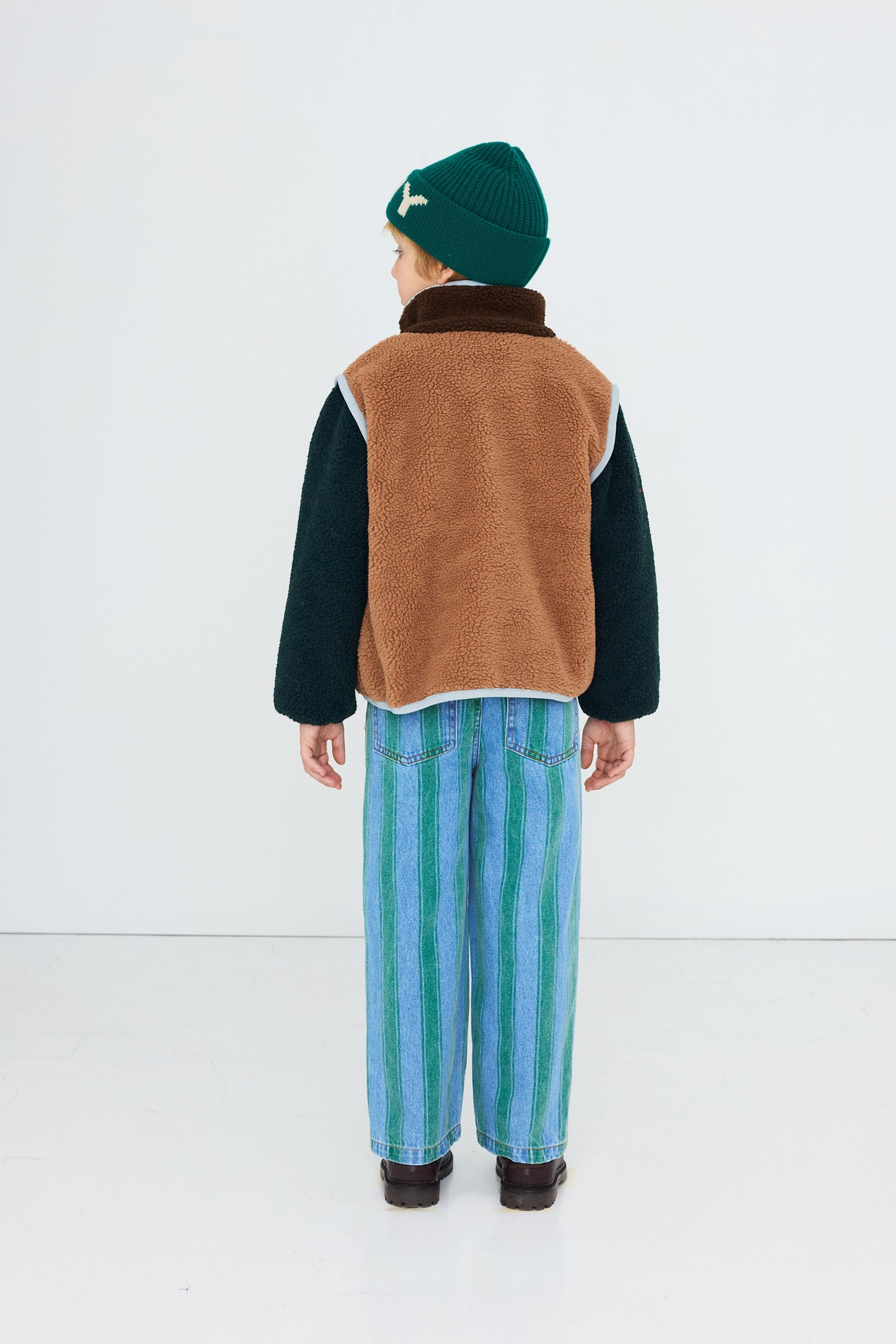 [TINYCOTTONS]Color Block Sherpa Jacket - Light Brown