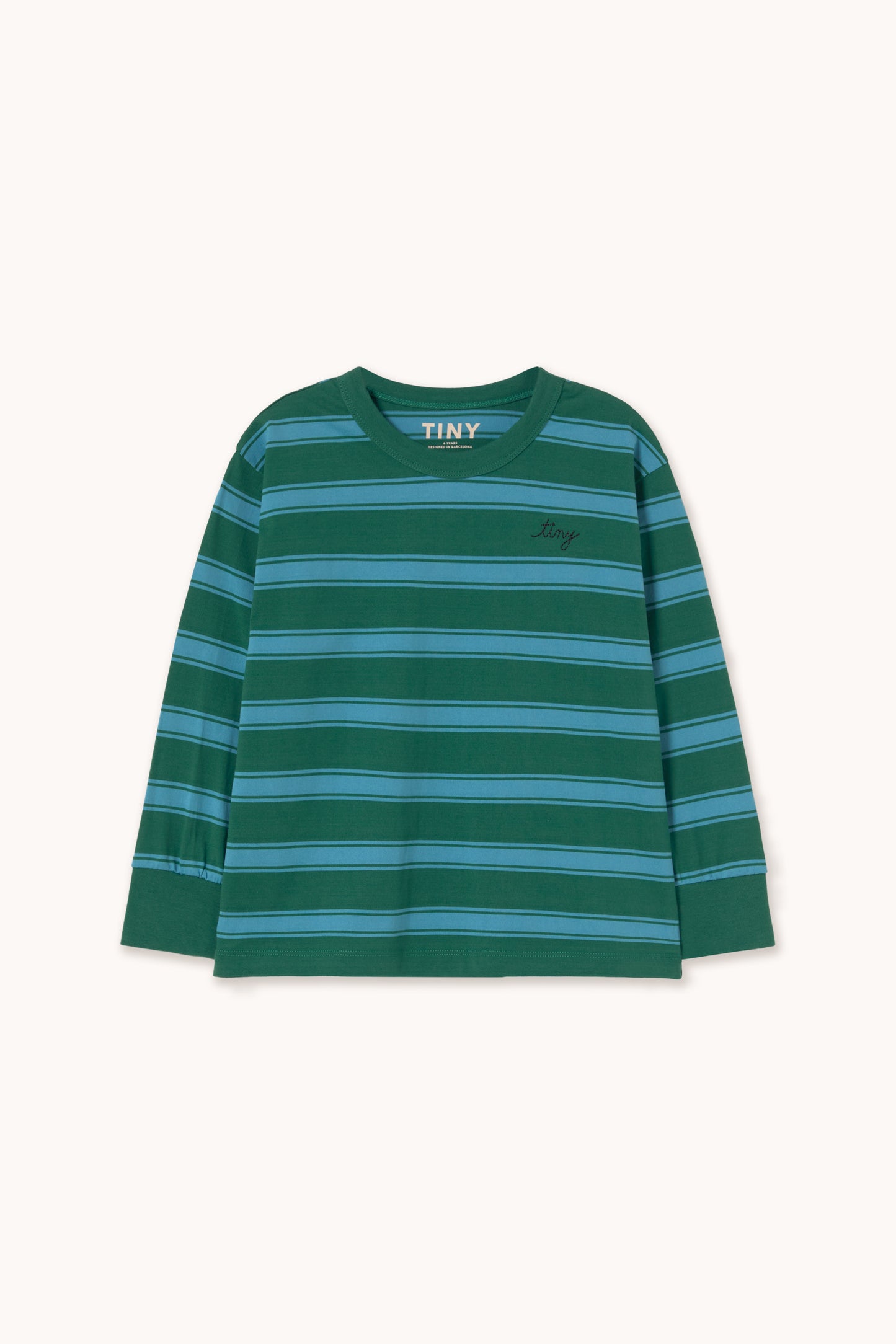 [TINYCOTTONS]Retro Stripes Sleeve Tee-Dark Green