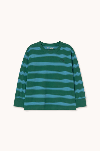 [TINYCOTTONS]Retro Stripes Sleeve Tee-Dark Green