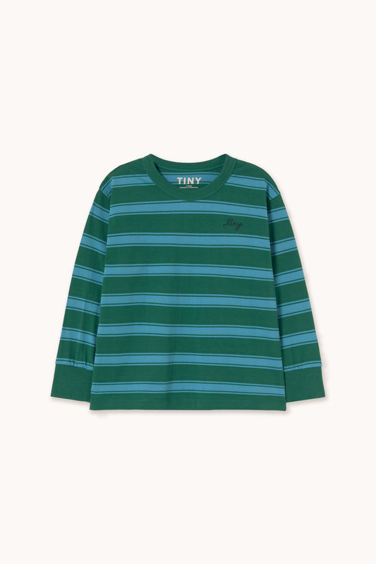 [TINYCOTTONS]Retro Stripes Sleeve Tee-Dark Green