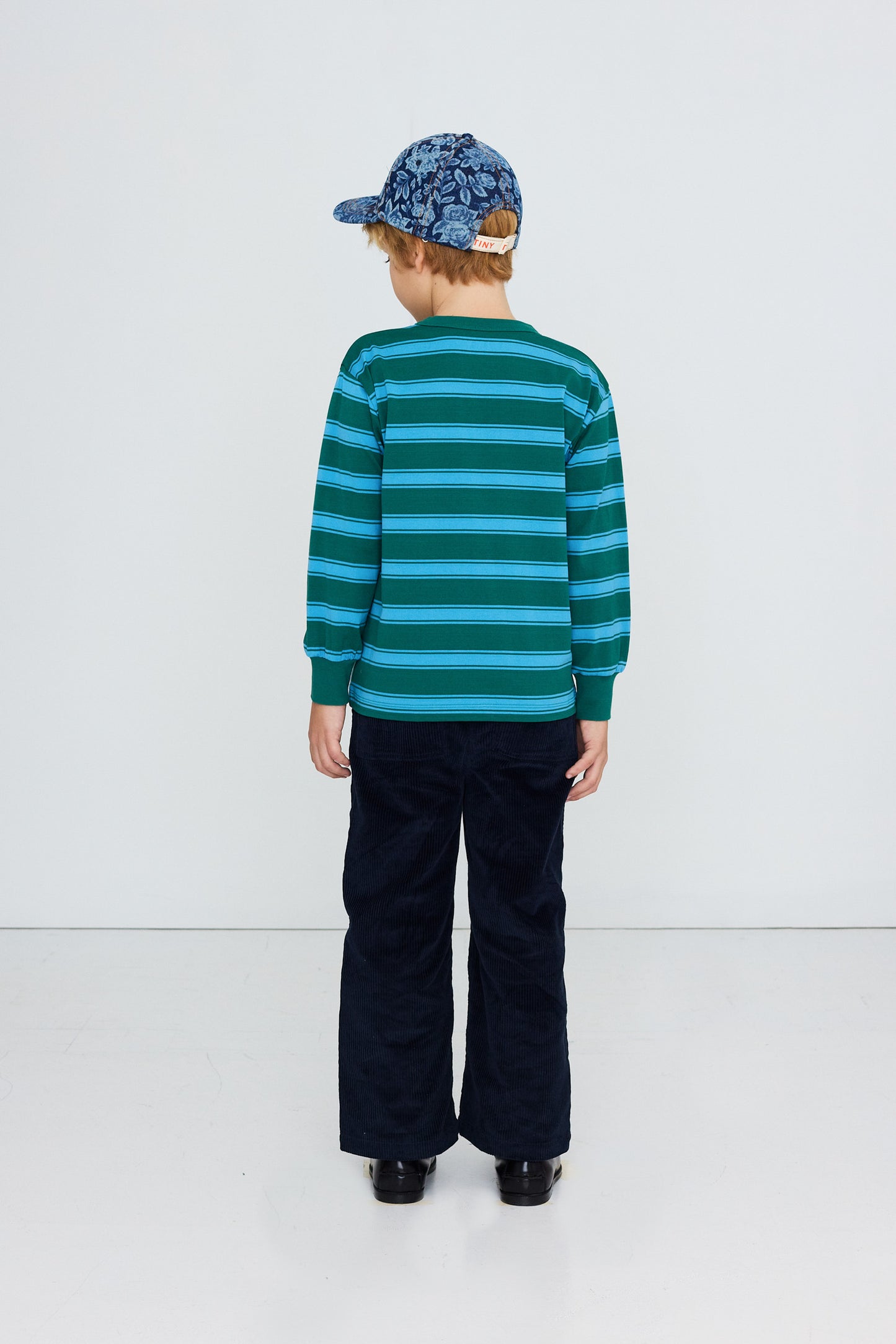 [TINYCOTTONS]Retro Stripes Sleeve Tee-Dark Green