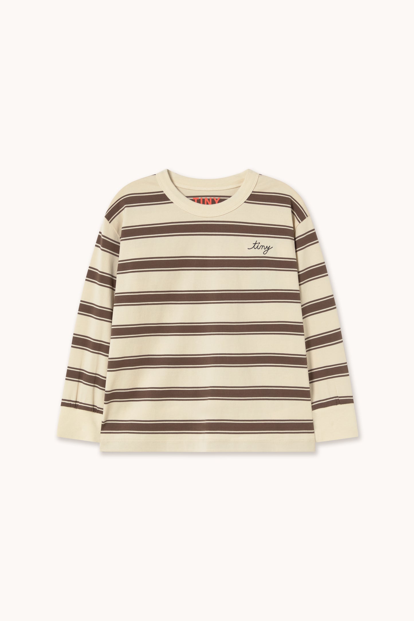 [TINYCOTTONS]Retro Stripes Sleeve Tee-Cacao