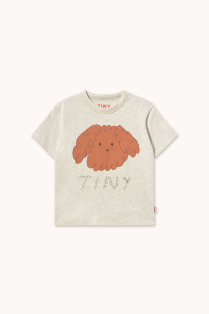 [TINYCOTTONS]Curly Dog Graphic Tee - Cream Heather