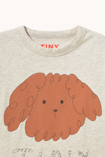 [TINYCOTTONS]Curly Dog Graphic Tee - Cream Heather