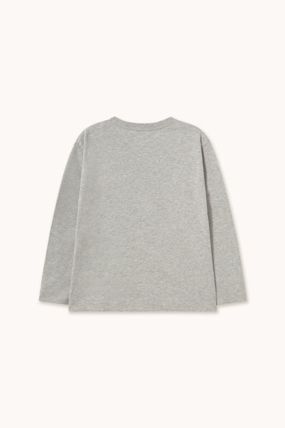 [TINYCOTTONS]Two Dogs Graphic Sleeve Tee - Medium Grey Heather