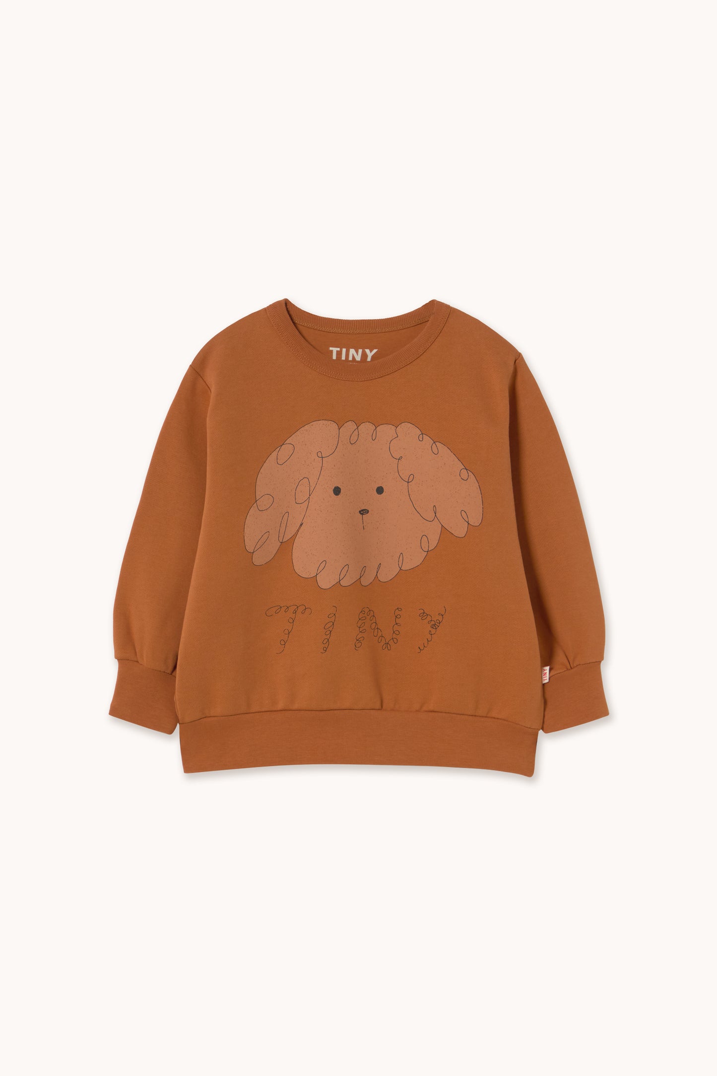 [TINYCOTTONS]Curly Dog Graphic Sweatshirt-Brown