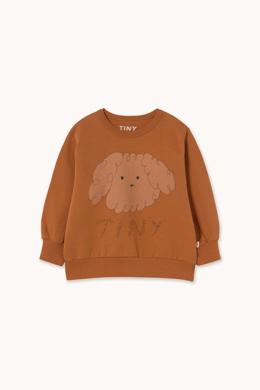 [TINYCOTTONS]Curly Dog Graphic Sweatshirt-Brown