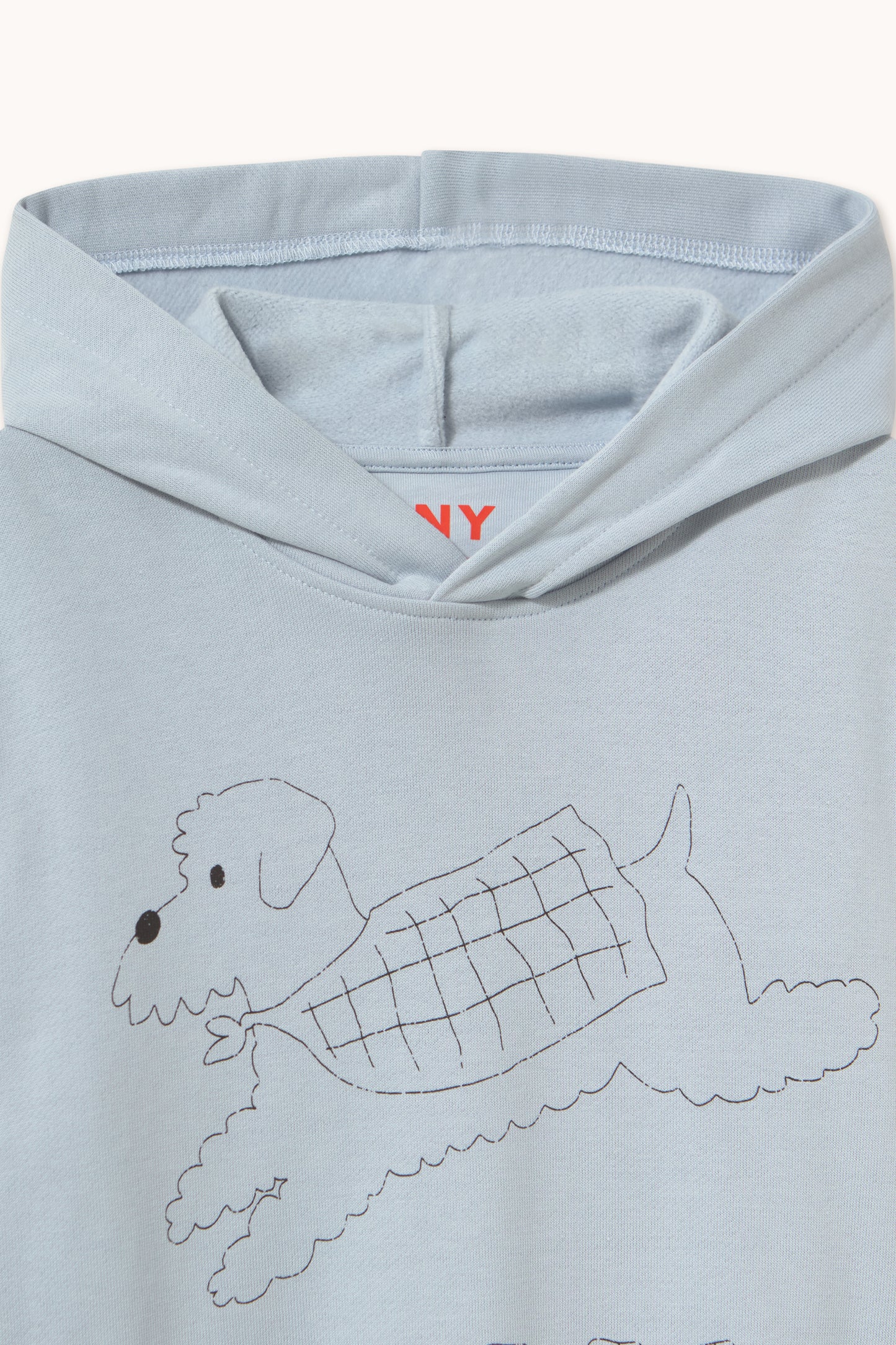 [TINYCOTTONS]Jump Dog Graphic Hoodie-Washed Blue
