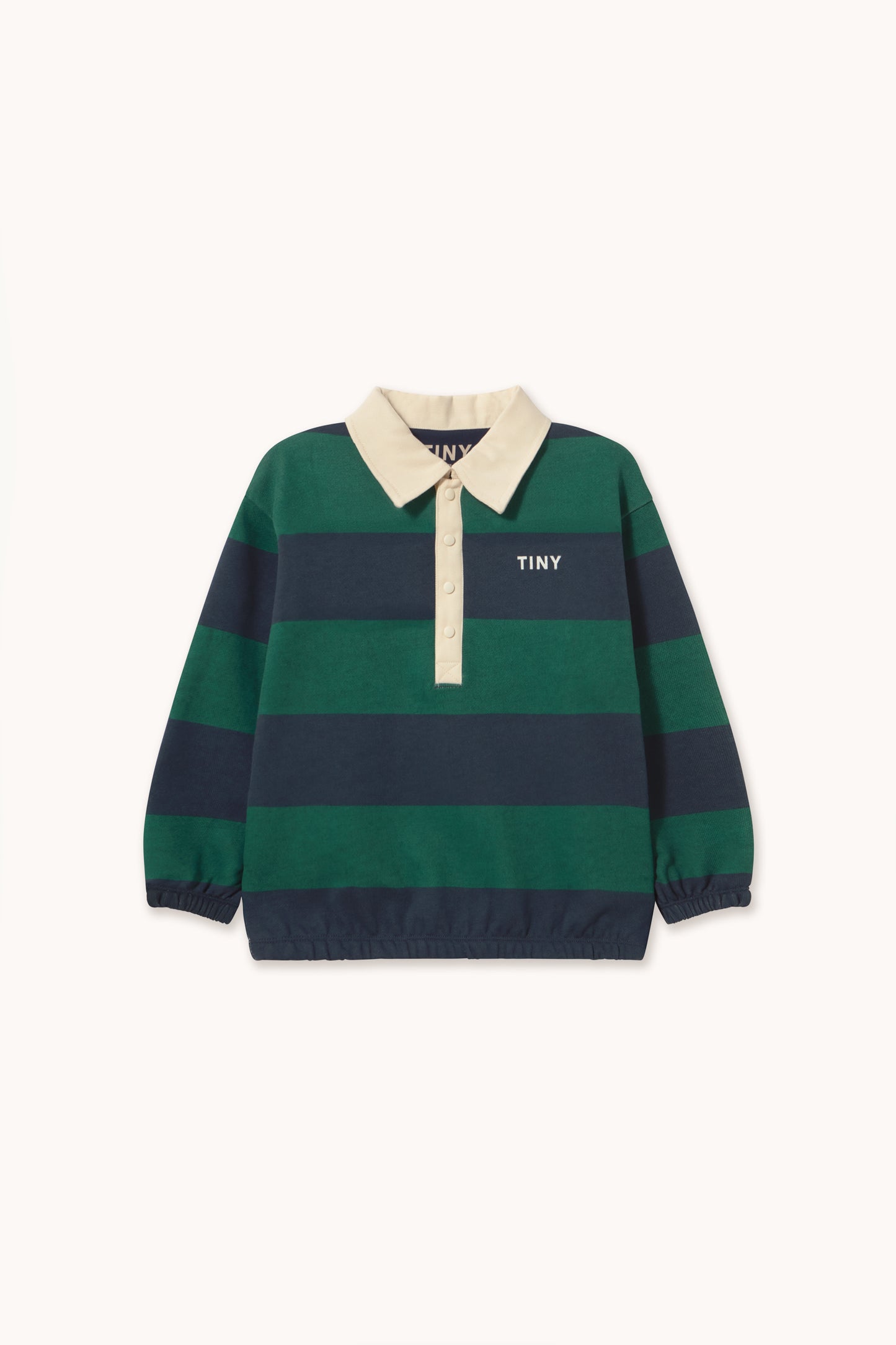 [TINYCOTTONS]Navy Stripes Polo Sweatshirt-Dark Green