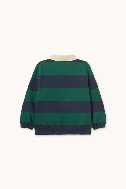 [TINYCOTTONS]Navy Stripes Polo Sweatshirt-Dark Green