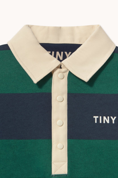 [TINYCOTTONS]Navy Stripes Polo Sweatshirt-Dark Green