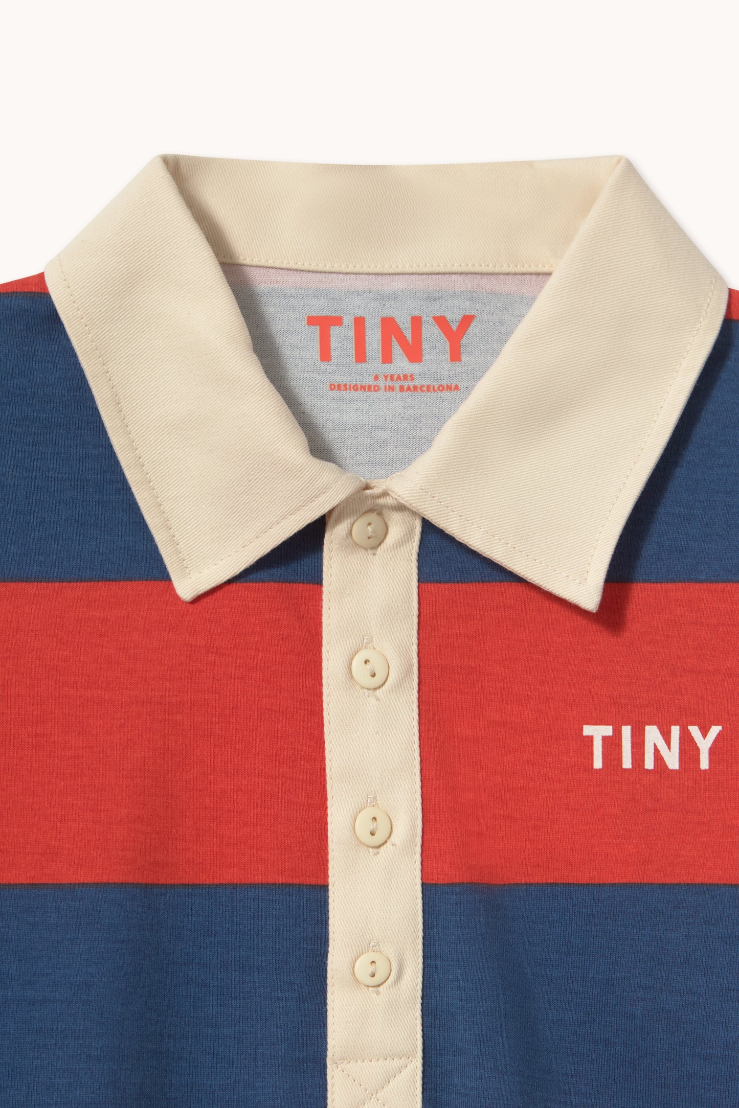 [TINYCOTTONS]Dark Red Stripes Polo Sweatshirt - Dark Red