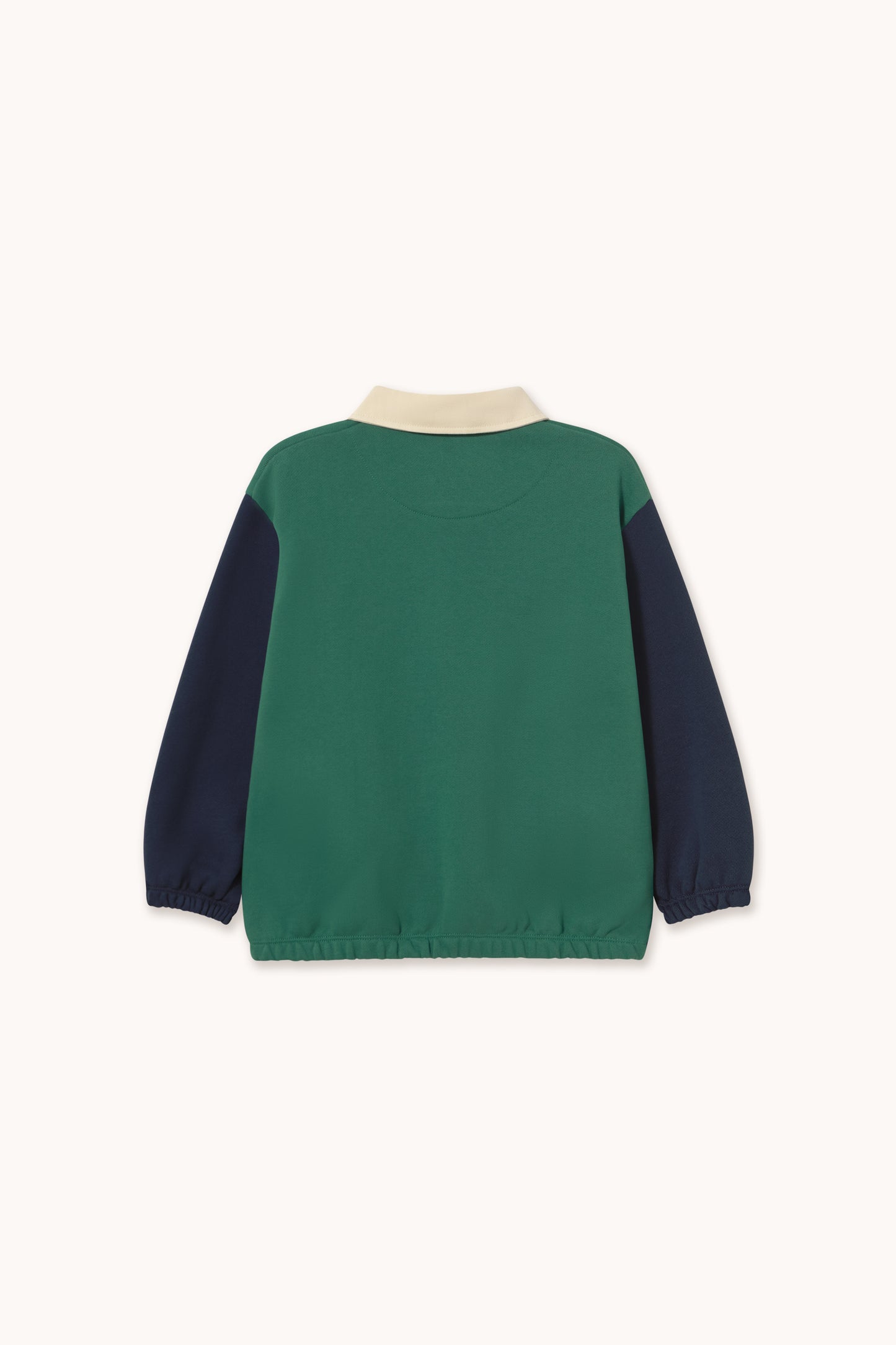 [TINYCOTTONS]Color Block Polo Sleeve Tee - Dark Green