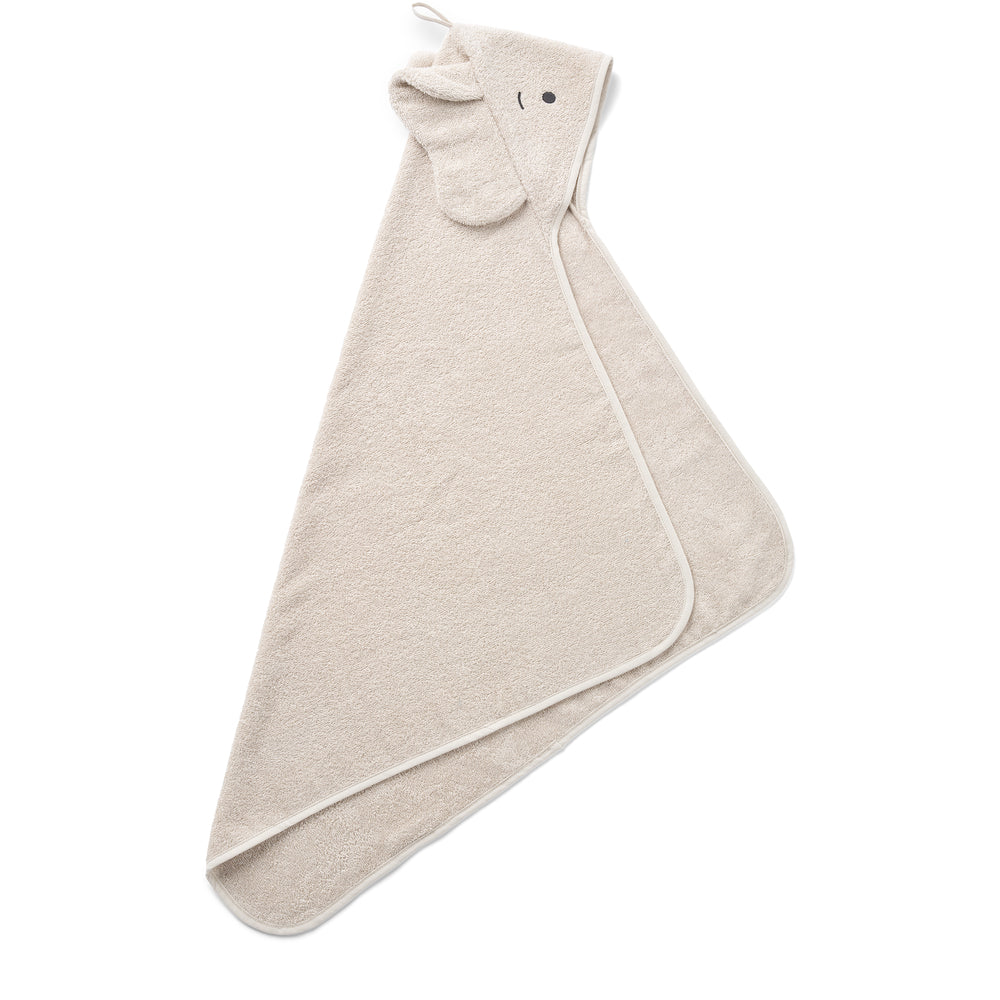 [Liewood] Albert Elephant Hooded Towel-Sandy