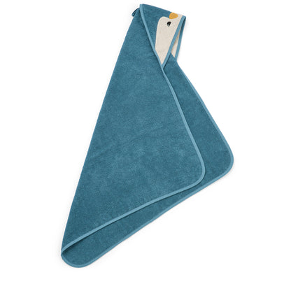 [Liewood] Albert Penguin Hooded Towel - Oceanview Mix