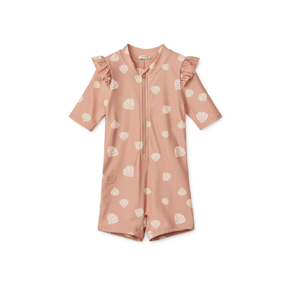 [Liewood] Amel Printed Swim Jumpsuit - Shell / Pale Tuscany