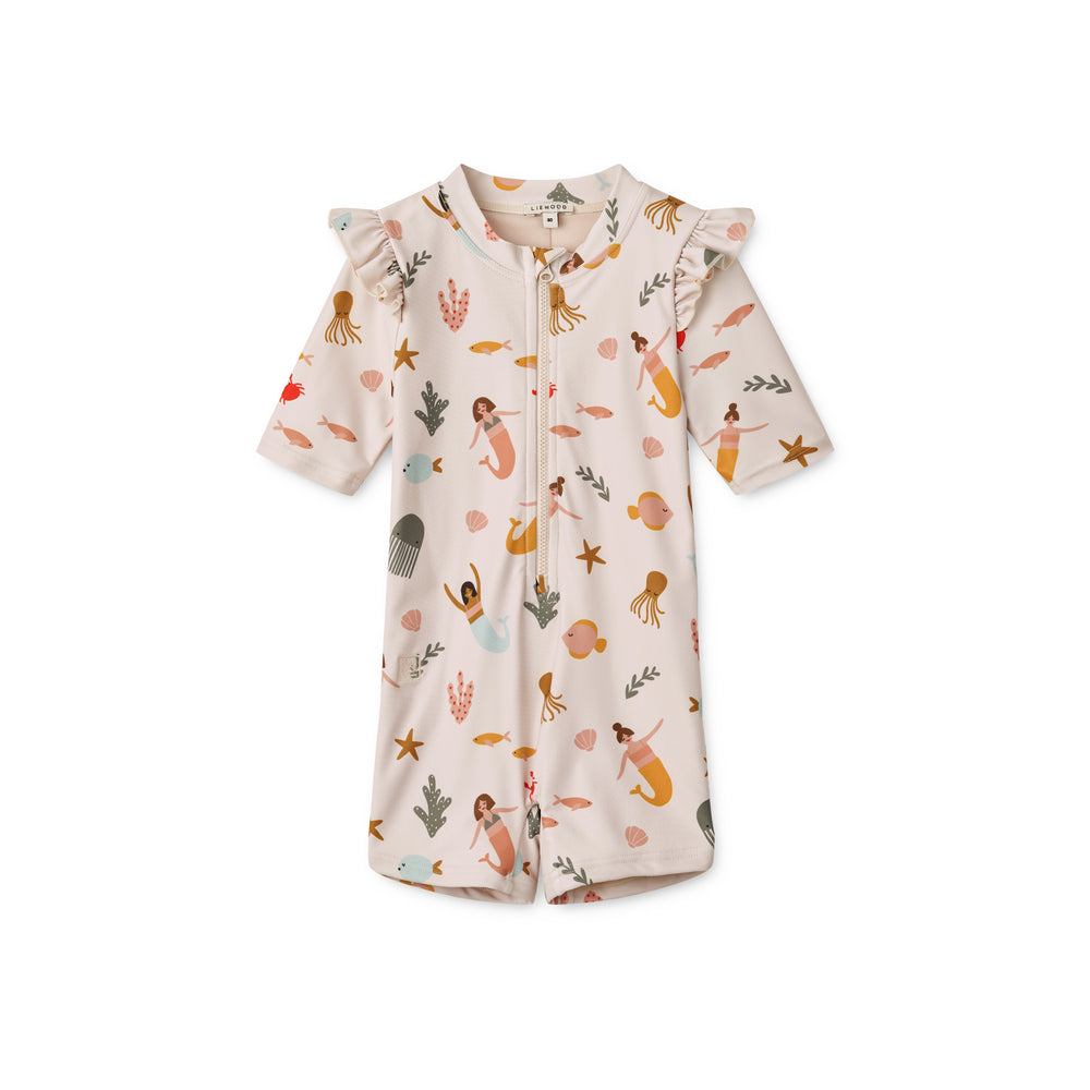 [Liewood] Amel Printed Swim Jumpsuit - Mermaids / Sandy