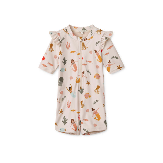 [Liewood] Amel Printed Swim Jumpsuit - Mermaids / Sandy