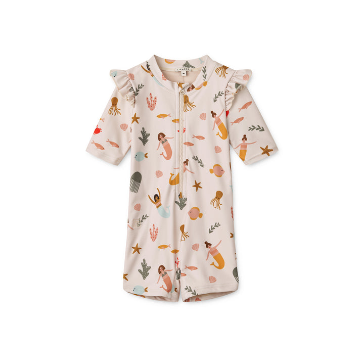 [Liewood] Amel Printed Swim Jumpsuit - Mermaids / Sandy