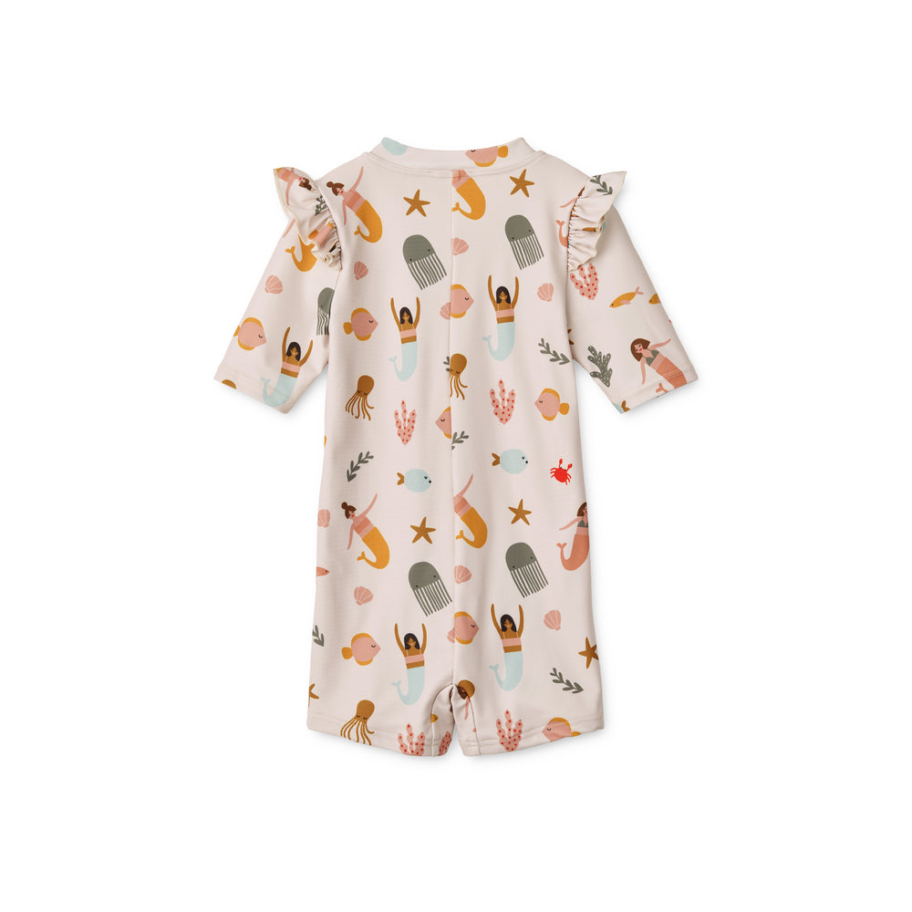 [Liewood] Amel Printed Swim Jumpsuit - Mermaids / Sandy