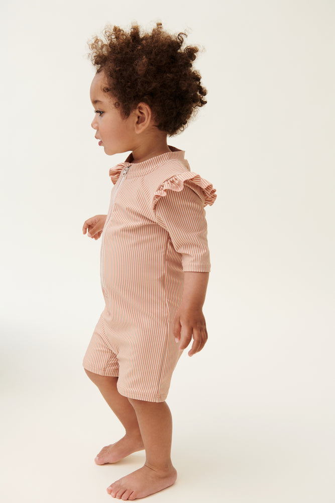 [Liewood] Amel Stripe Swim Jumpsuit - Y/D Stripe Tuscany Rose / Sandy
