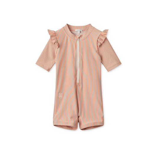 [Liewood] Amel Stripe Swim Jumpsuit - Y/D Stripe Tuscany Rose / Sandy