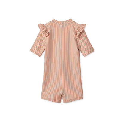 [Liewood] Amel Stripe Swim Jumpsuit - Y/D Stripe Tuscany Rose / Sandy