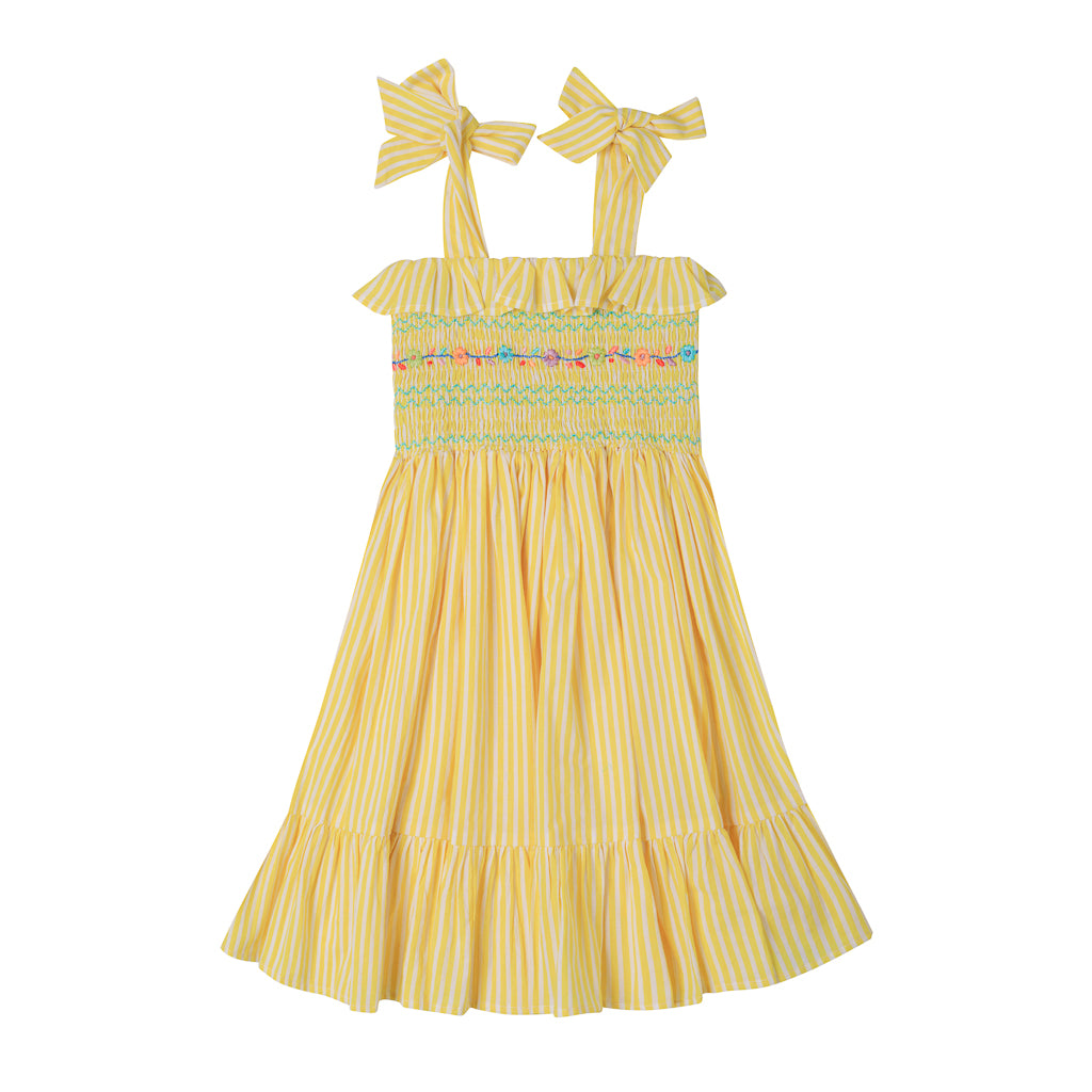 [Kidsagogo] Anais Dress - Lime Blossom Stripe