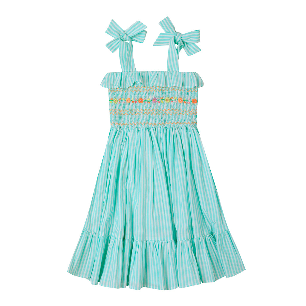 [Kidsagogo] Anais Dress - Sea Mist Stripe