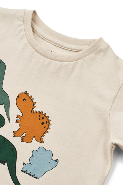 [Liewood] Apia Placement Print T-shirt - Dinosaurs / Sandy