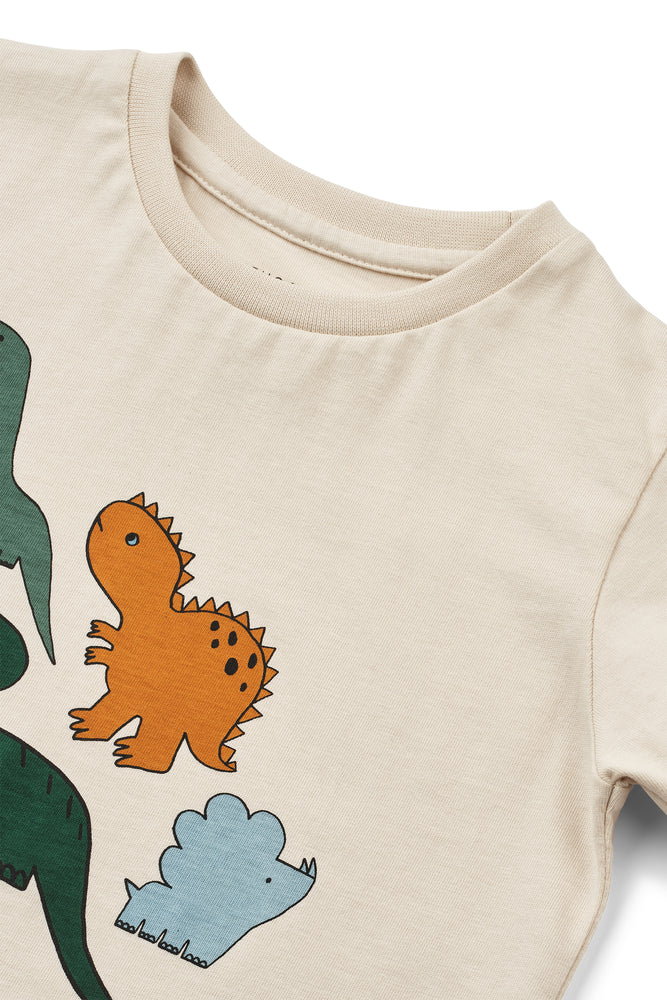 [Liewood] Apia Placement Print T-shirt - Dinosaurs / Sandy