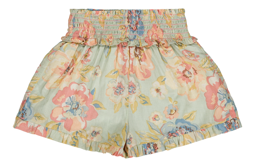 [Bachaa] Aquaverde Blouse & Short Set - Watercolor Print