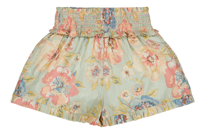 [Bachaa] Aquaverde Blouse & Short Set - Watercolor Print