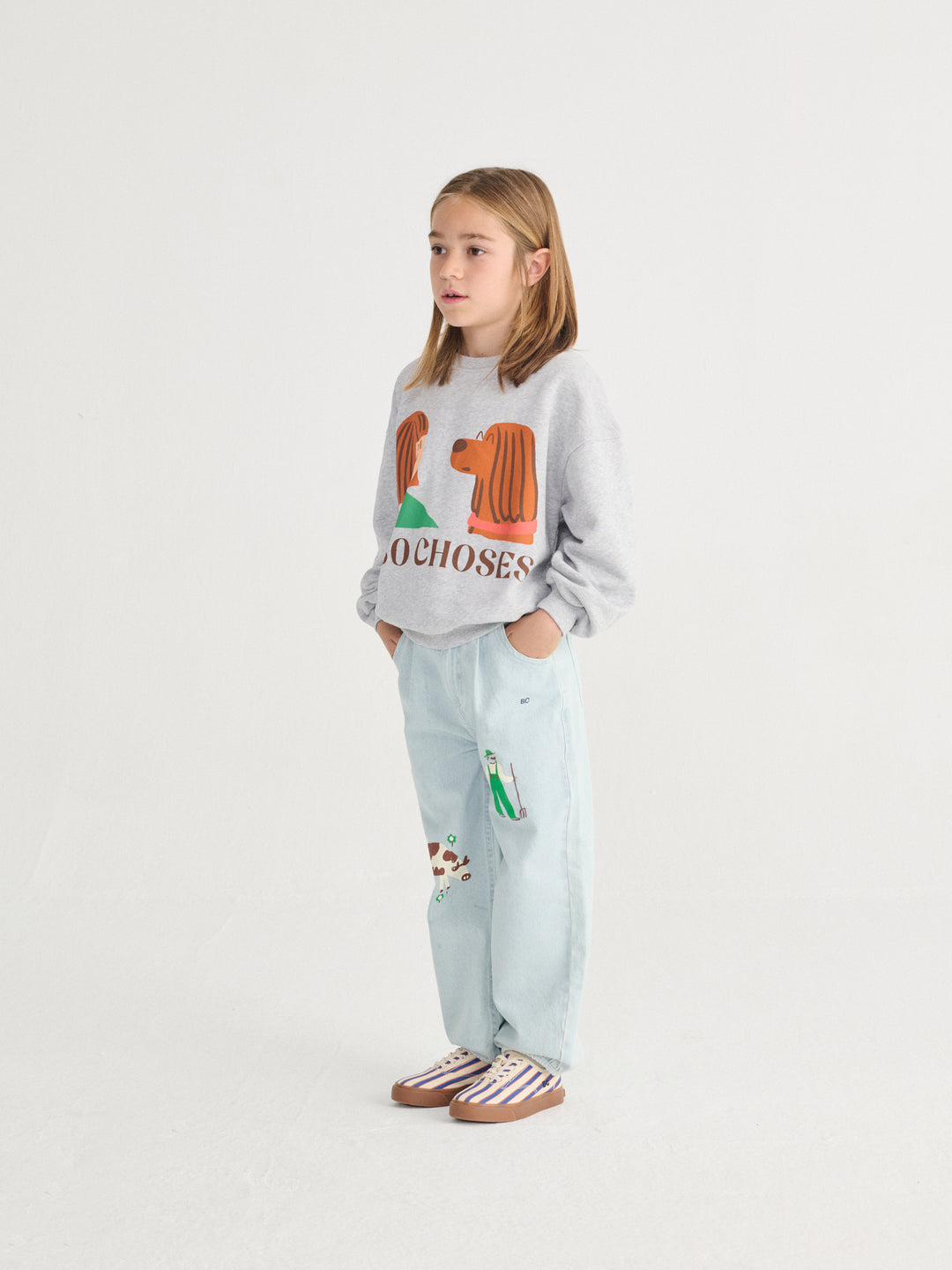 [ Bobo Choses] Friends In A Pickle sweatshirt - Heather Grey