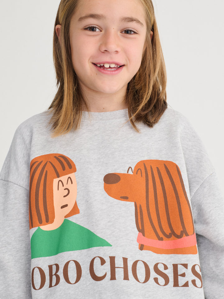 [ Bobo Choses] Friends In A Pickle sweatshirt - Heather Grey
