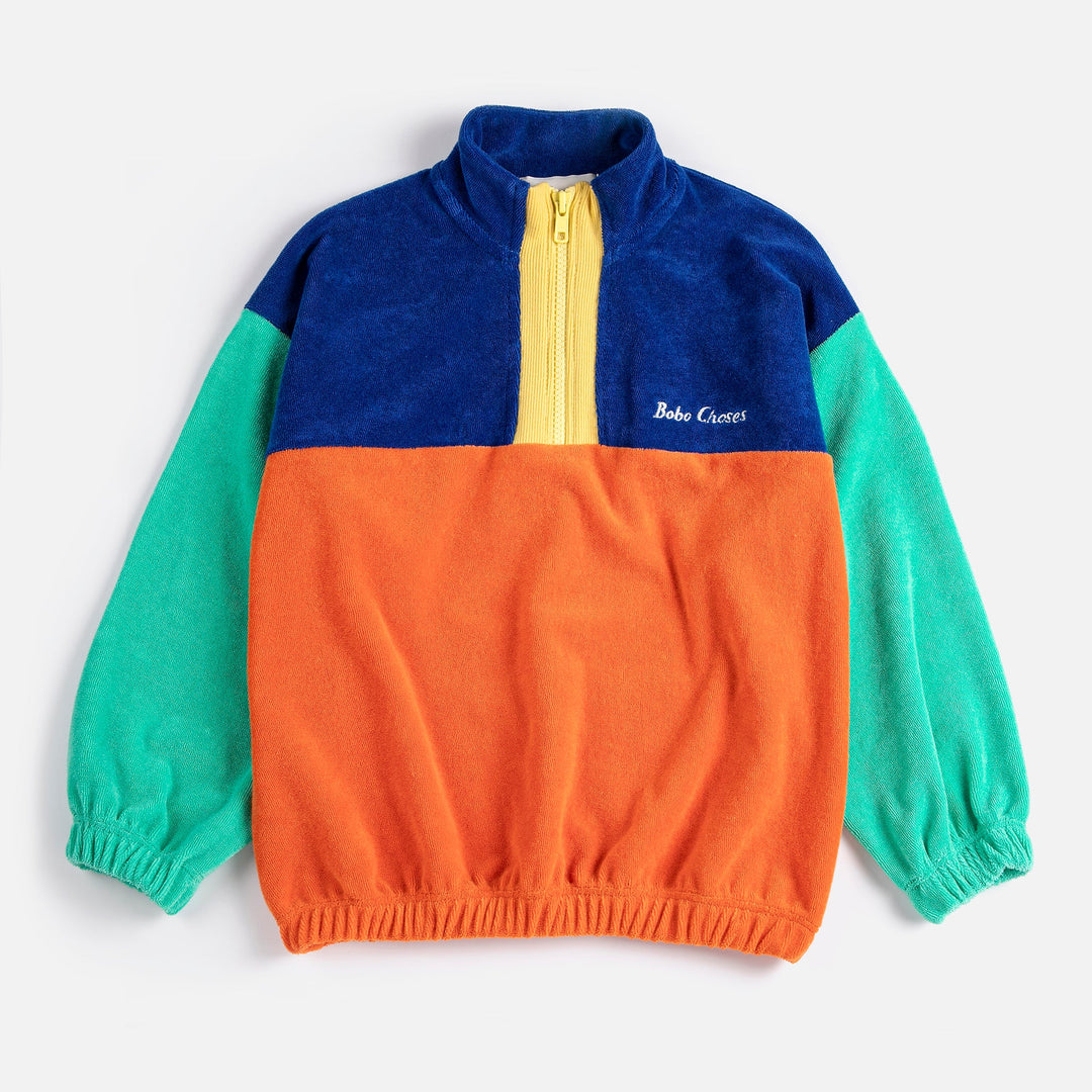 [ Bobo Choses] Color Block zipped Sweatshirt - Multicolor