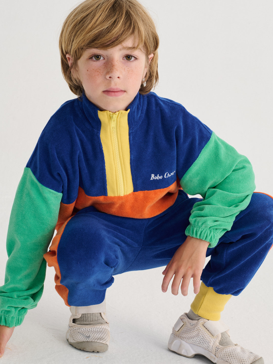 [ Bobo Choses] Color Block zipped Sweatshirt - Multicolor
