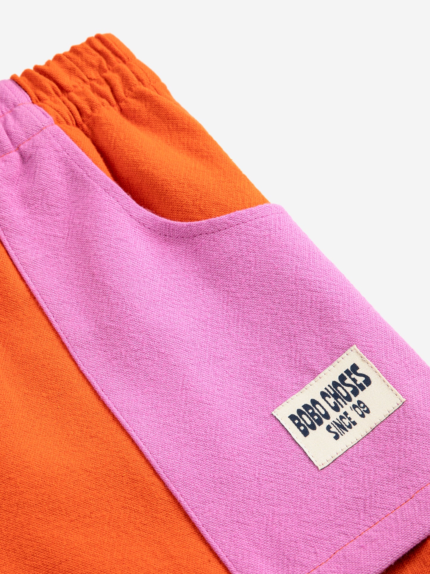 [ Bobo Choses] Color Block Woven Shorts - Orange