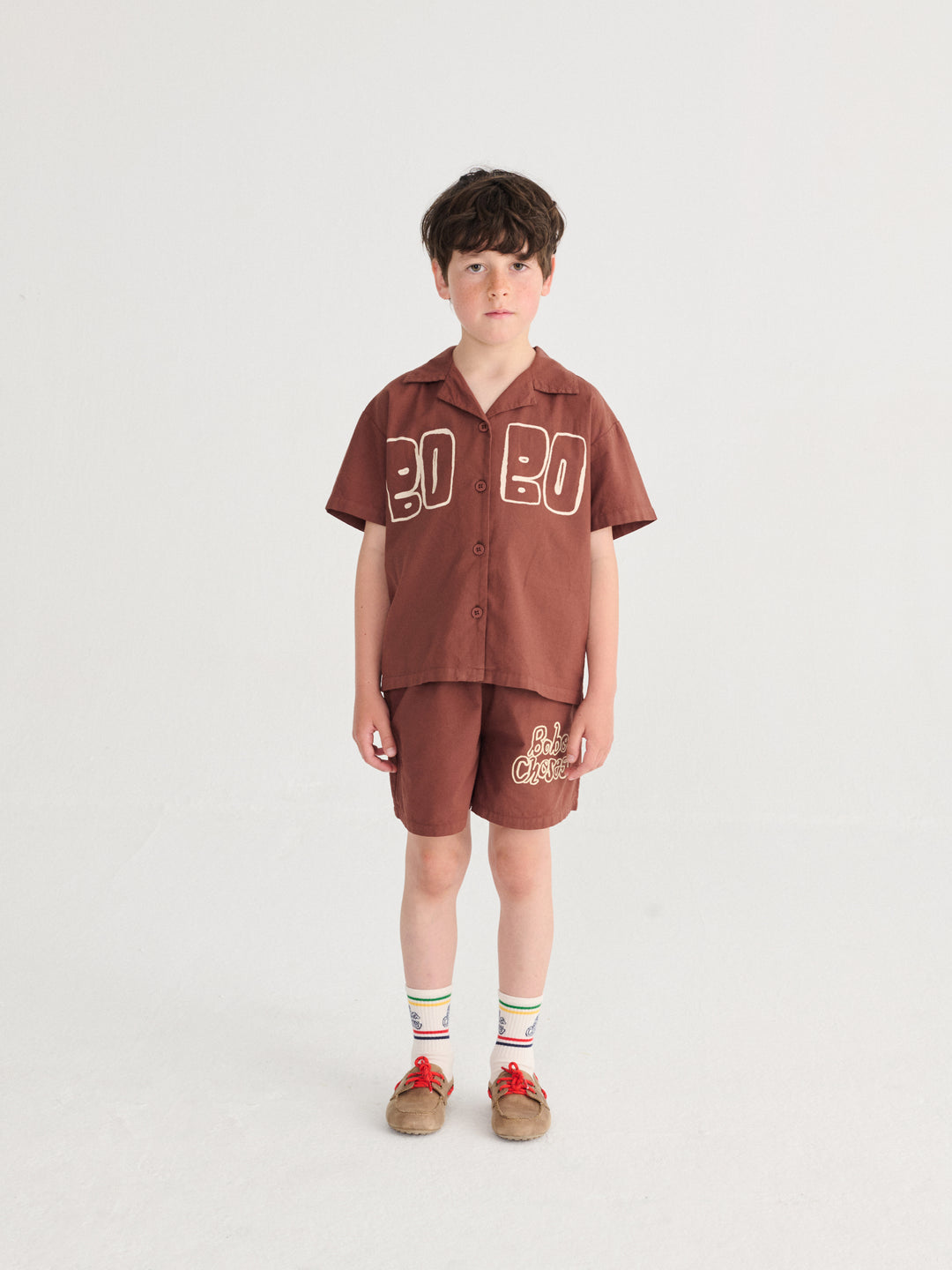 [ Bobo Choses] Hand Woven Bermuda Shorts - Brown